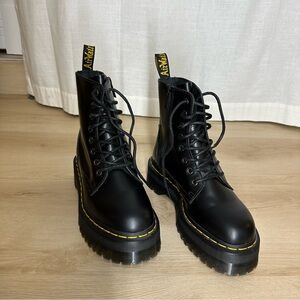 Dr. Marten’s Women’s Jadon Platform Leather Boots - Polished Smooth Black